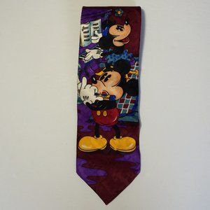 Disney Leeds International Mens Tie Mickey Minnie Mouse Music Theme 100 % Silk
